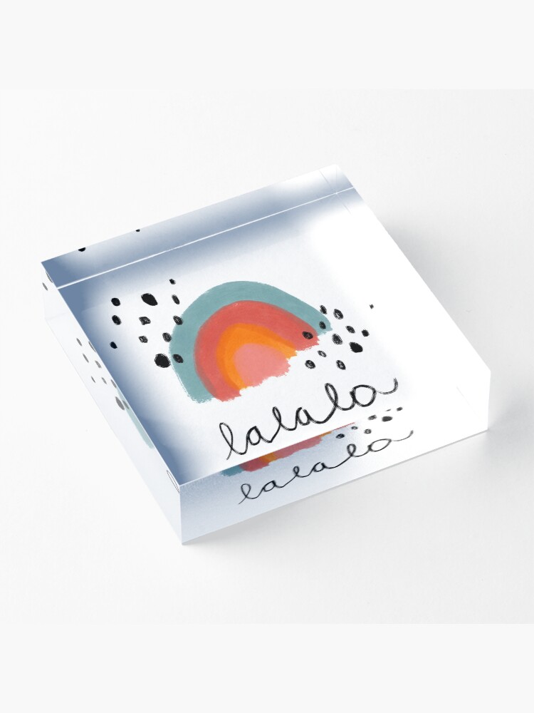 Alternate view of Happy rainbow in pastel colors Acrylic Block