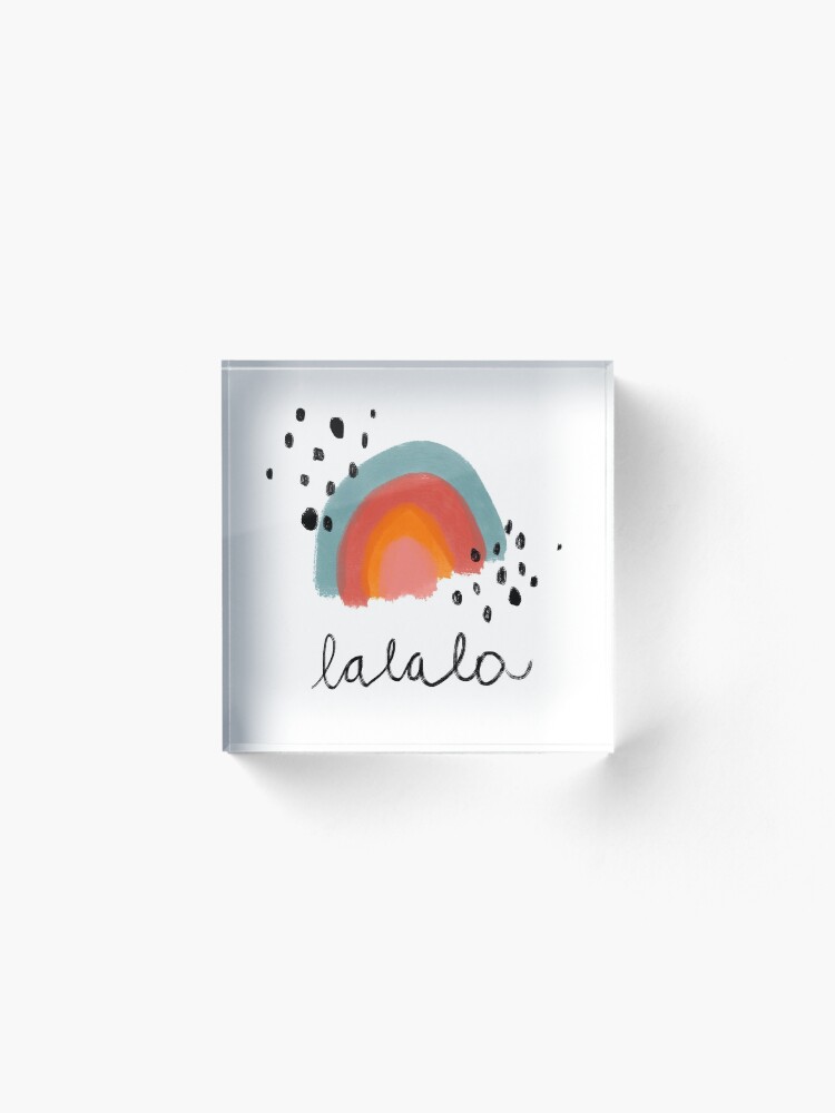 Alternate view of Happy rainbow in pastel colors Acrylic Block