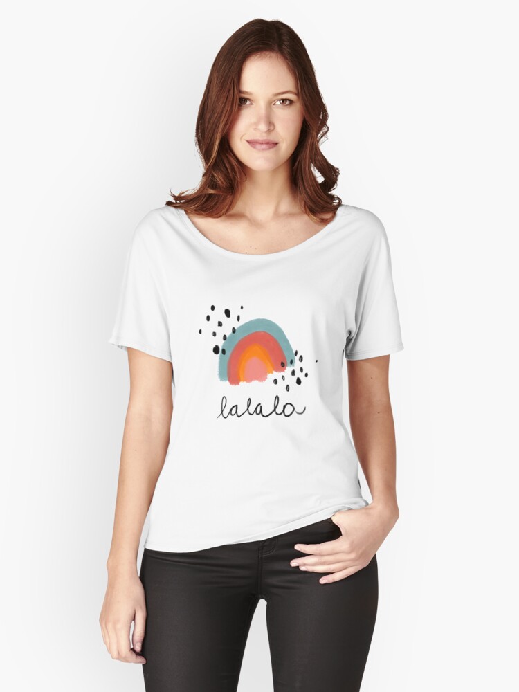 Thumbnail 1 of 3, Relaxed Fit T-Shirt, Happy rainbow in pastel colors designed and sold by Florcitasart.