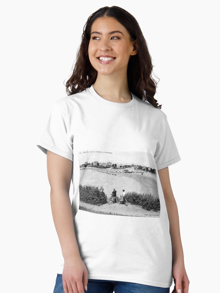 Aperçu 2 sur 7. T-shirt classique avec l'œuvre Plage de Pontaillac à la Belle Époque créée et vendue par Richet.