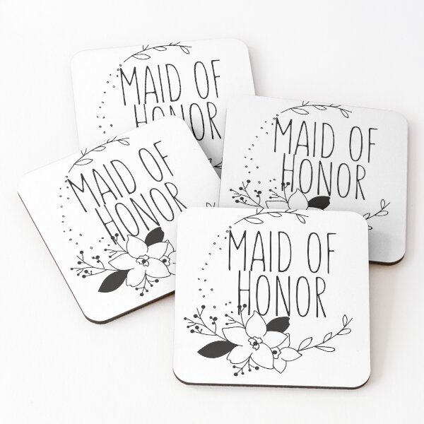 Item preview, Black and White Floral Maid of Honor Design designed and sold by Makattack99.
