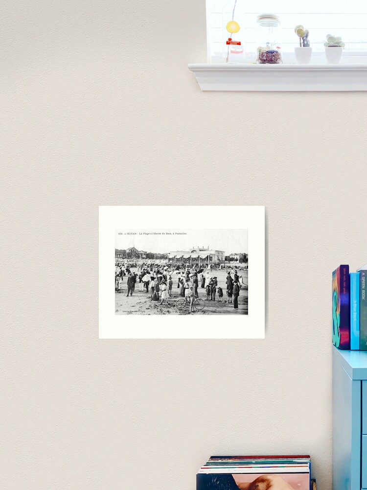 Aperçu 2 sur 3. Impression artistique avec l'œuvre Plage de Pontaillac à la Belle Époque créée et vendue par Richet.