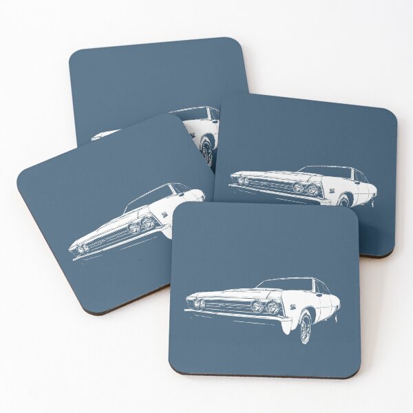Item preview, 1967 Chevy Chevelle - stylized white on dark background designed and sold by mal-photography.