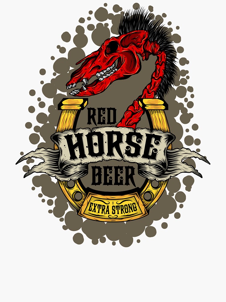 "Red Horse Beer" Sticker by lunatics02 Redbubble