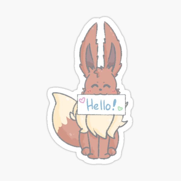 Eevee says "Hello !" Sticker