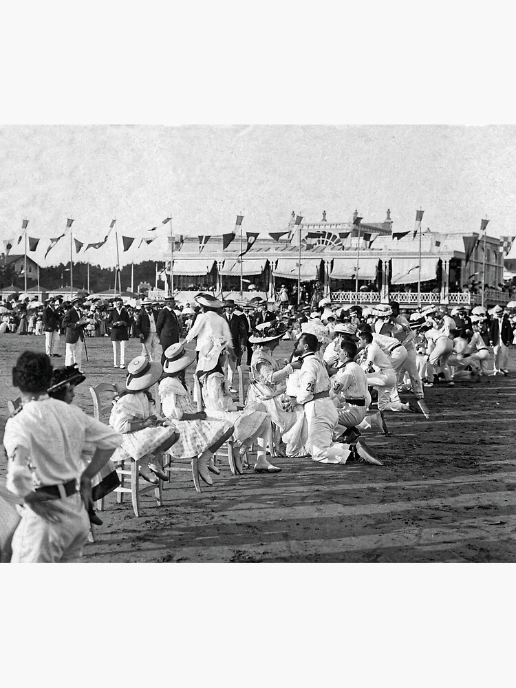Aperçu 6 sur 6. Plaid avec l'œuvre Plage de Pontaillac à la Belle Époque créée et vendue par Richet.