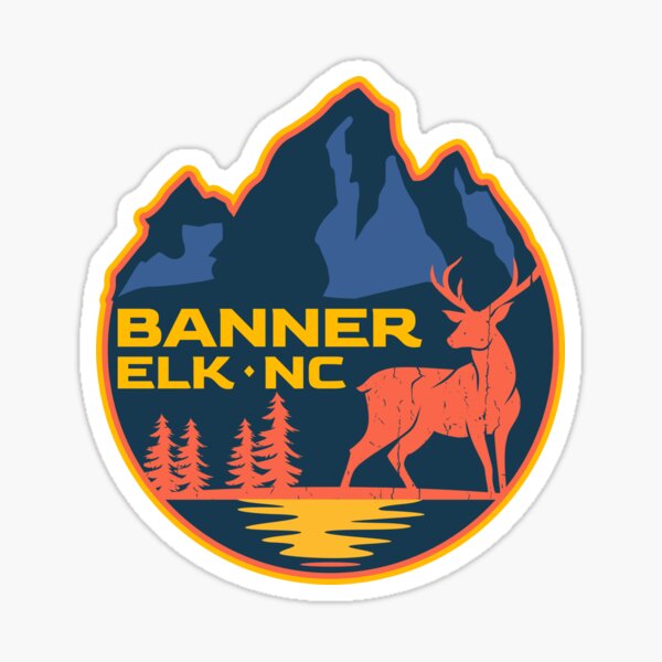 Vista previa del artículo con la obra «Insignia de aventura de Banner Elk, Carolina del Norte», diseñado y vendido por Top Peak Supply Co..