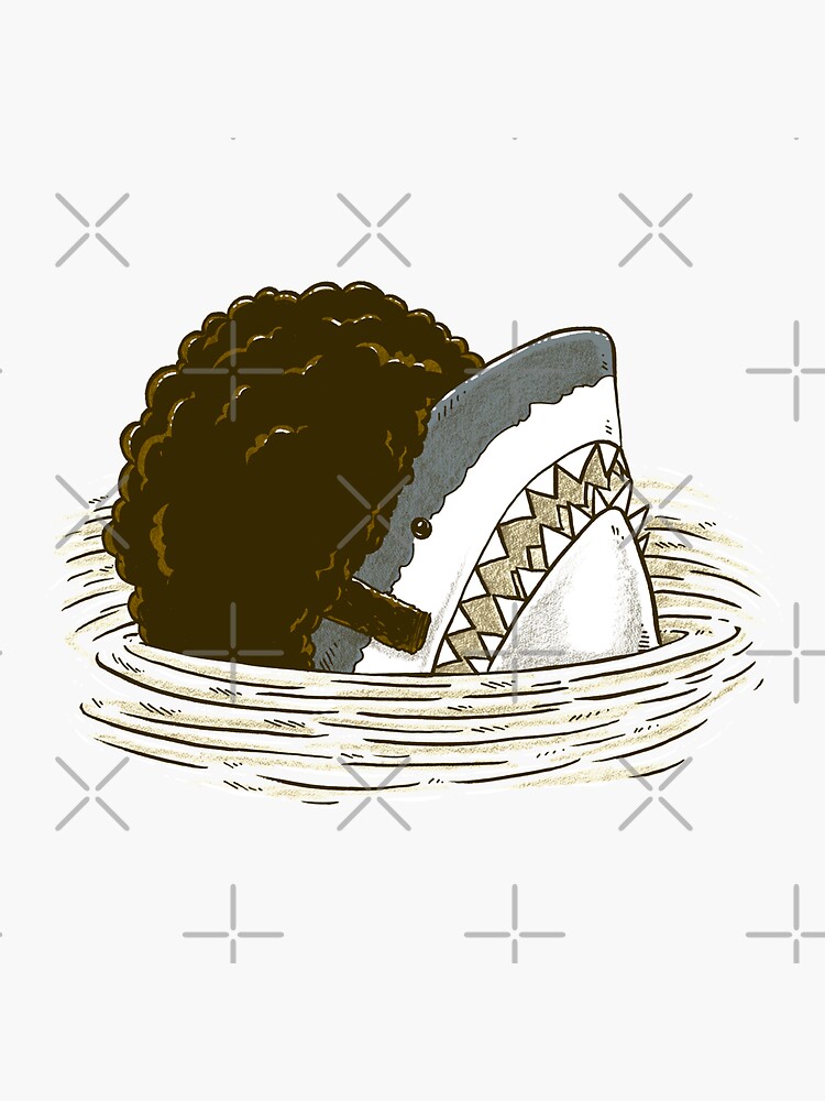 Thumbnail 3 of 3, Sticker, The 70's Shark designed and sold by nickv47.