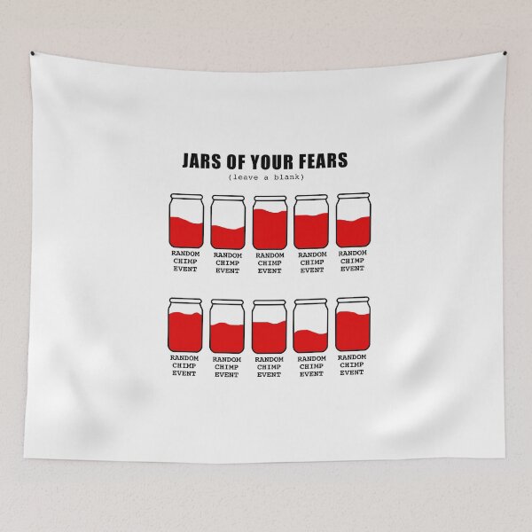Item preview, JARS OF YOUR FEARS MEME RANDOM CHIMP EVENT designed and sold by RANDOM CHIMP EVENT official.
