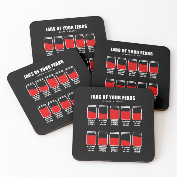 Item preview, JARS OF YOUR FEARS MEME RANDOM CHIMP EVENT WHITE TEXT designed and sold by RANDOM CHIMP EVENT official.