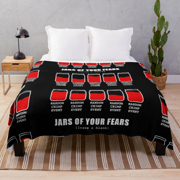Item preview, JARS OF YOUR FEARS MEME RANDOM CHIMP EVENT WHITE TEXT designed and sold by RANDOM CHIMP EVENT official.