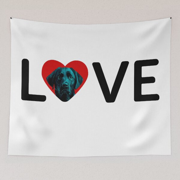 Item preview, I Love You, Black Chabrador Dog in Heart Design - Happy puppy lovers gift designed and sold by BestStuffDepot.