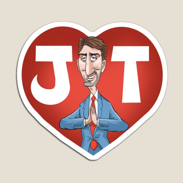I heart Justin Trudeau (With beard. Updated in Feb 2020) Magnet