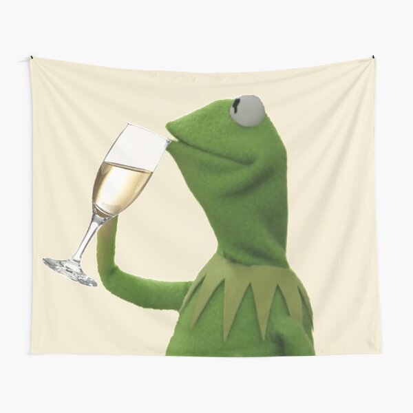 Kermit Sips Champagne Tapestry