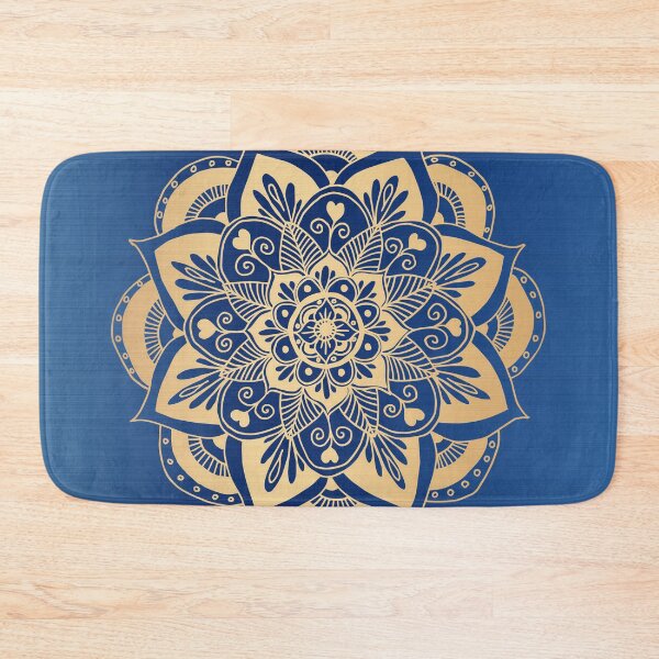 Item preview, Blue and Gold Flower Mandala designed and sold by Julie Erin Designs.