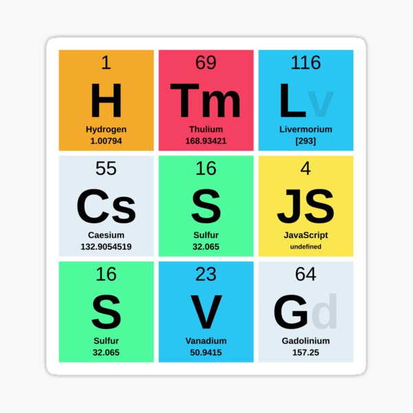 Primary Elements of Web Development Sticker