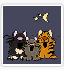 Three Funny Singing Cats Original Art Sticker
