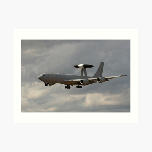 Awacs Boeing E 3 Sentry Flying Art Print By Dan Newton Redbubble