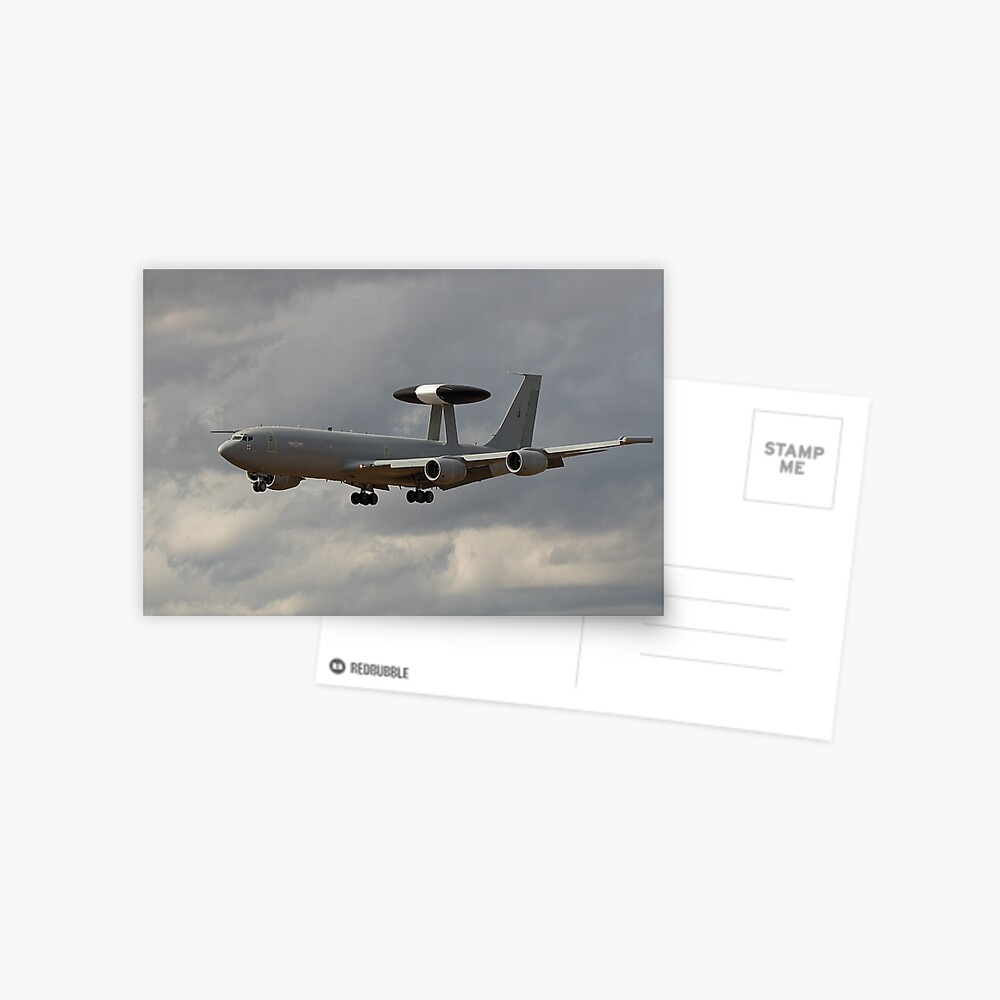 Awacs Boeing E 3 Sentry Landing At Raf Waddington Greeting Card By Dan Newton Redbubble