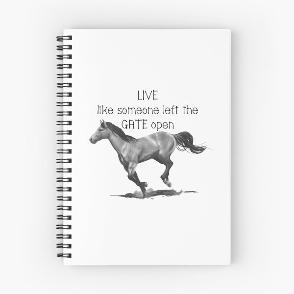 Item preview, Live Like Someone Left the Gate Open, Running Horse, Pencil Art designed and sold by JoyfulWhimsy.