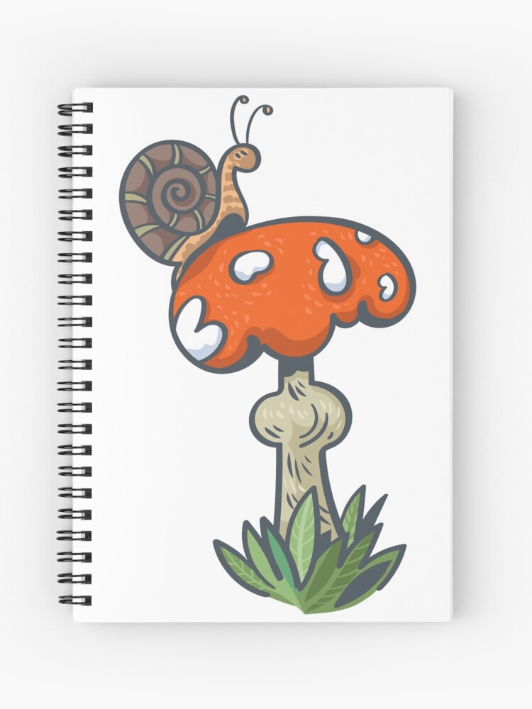 Cuaderno de espiral «El caracol está sentado sobre un hongo.» de furryclown  | Redbubble