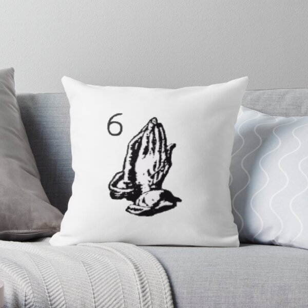 6 god drake praying hands Throw Pillow