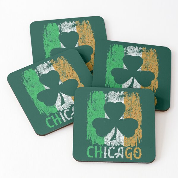 Item preview, Chicago Shamrock Silhouette on Irish Flag designed and sold by Desha001.