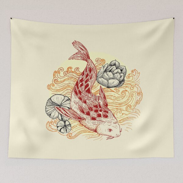 Item preview, Pez koi y flores de loto designed and sold by Rômulo Queiroz.