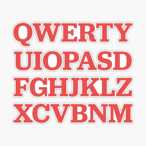 QWERTYUIOPASDFGHJKLZXCVBNM Sticker for Sale by SmithDigital