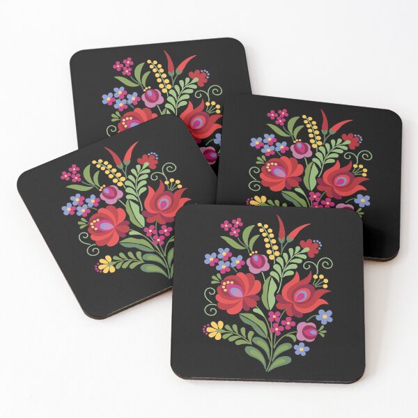 Item preview, Hungarian Folk Design Red Peppers on Black designed and sold by Barbara Pixton.