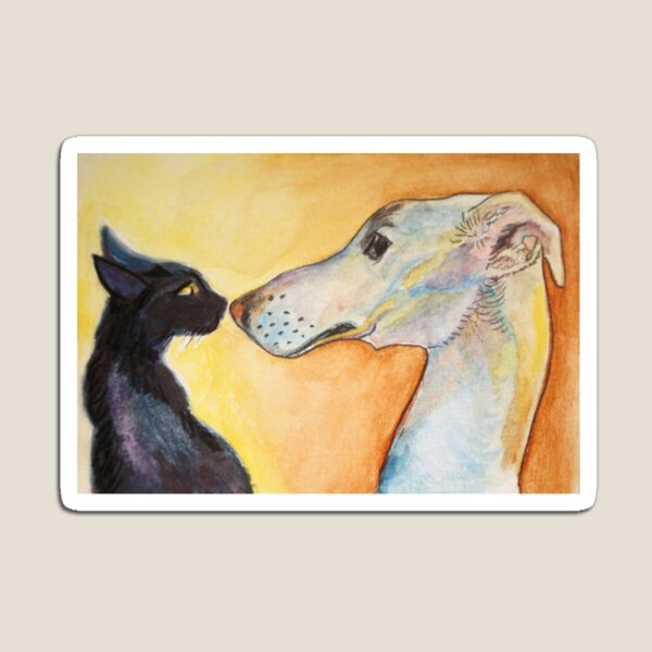 Saluki Lurcher and Kitten Magnet