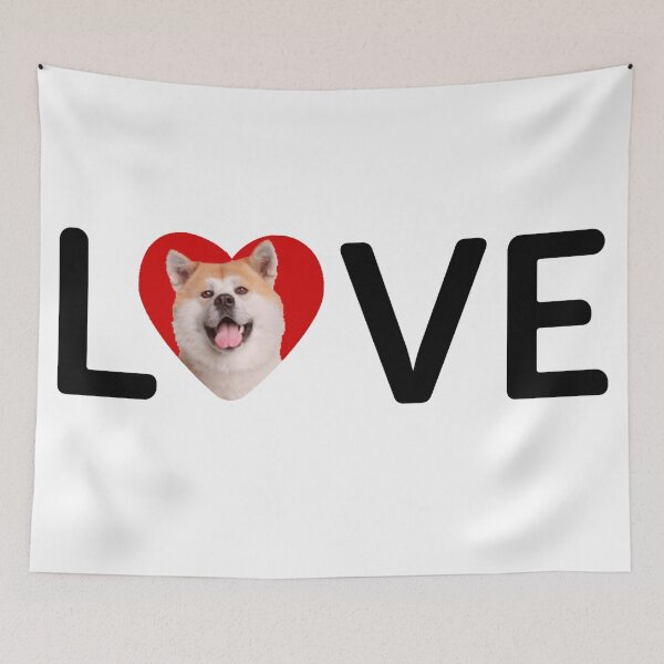 Item preview, I Love You, Akita Dog in Heart Design - Happy puppy lovers gift designed and sold by BestStuffDepot.