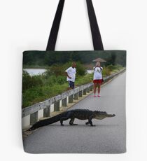 Alligator Crossing the Causeway Tote Bag