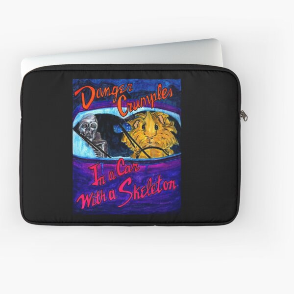 Danger Crumples In a Car with a Skeleton Laptop Sleeve