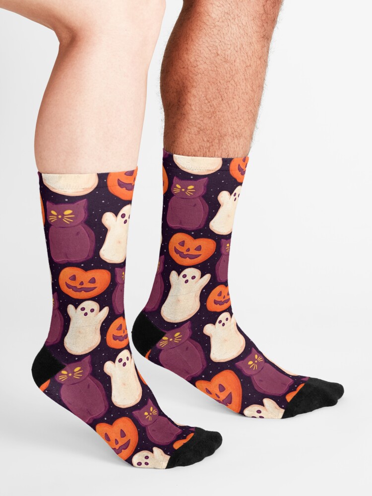 Alternate view of Halloween Marshmallows Dark Socks