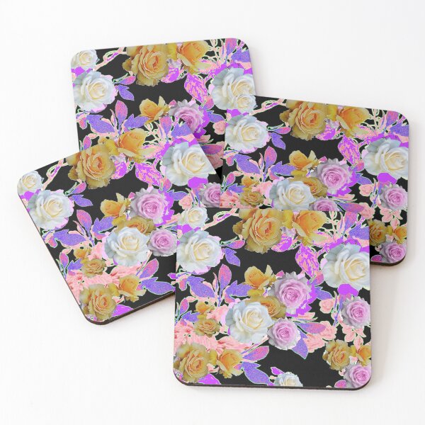 Item preview, REVERSIBLE RETRO STYLE PINK ROSES BLACK PATTERNS  designed and sold by sharlesart.