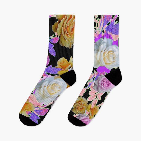 Item preview, REVERSIBLE RETRO STYLE PINK ROSES BLACK PATTERNS  designed and sold by sharlesart.