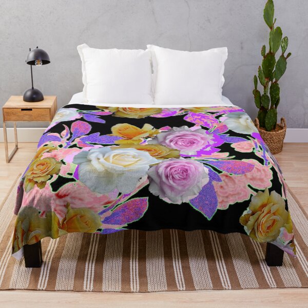 Item preview, REVERSIBLE RETRO STYLE PINK ROSES BLACK PATTERNS  designed and sold by sharlesart.