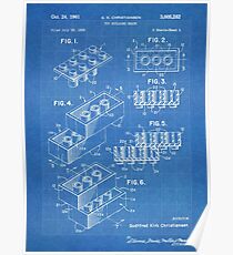LEGO Construction Toy Blocks US Patent Art blueprint Poster