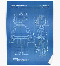 LEGO Minifigure US Patent Art Mini Figure blueprint Poster