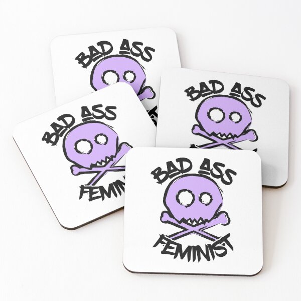 Item preview, BadAss Feminist Purple Skull and Cross Bones designed and sold by corrochdesigns.