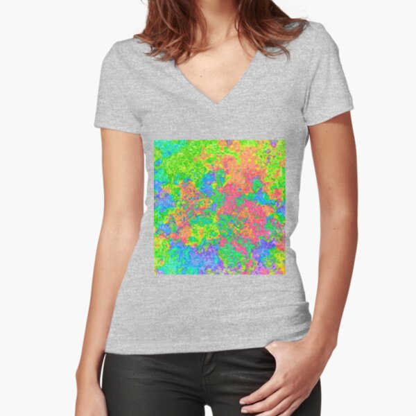 Abstract pattern Fitted V-Neck T-Shirt