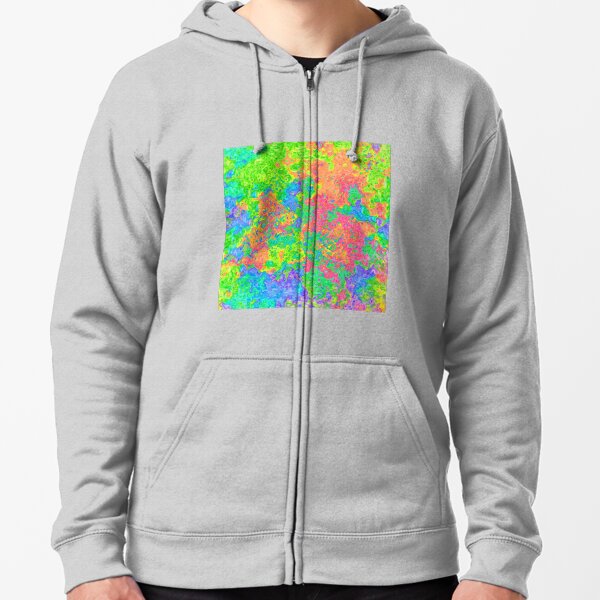 Abstract pattern Zipped Hoodie
