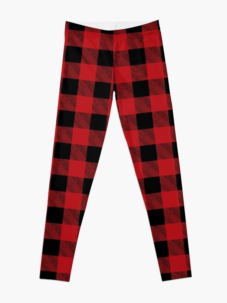 Red and Black Flannel Leggings for Sale by designsbycollin