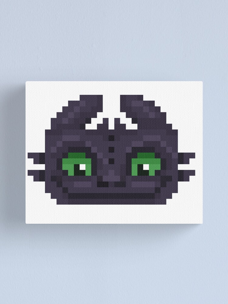 Pixel Toothless Head Canvas Print