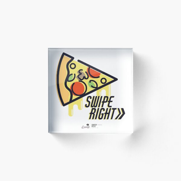 "Cheesy Pizza", rebanada de pizza para fiestas y citas Bloque acrílico