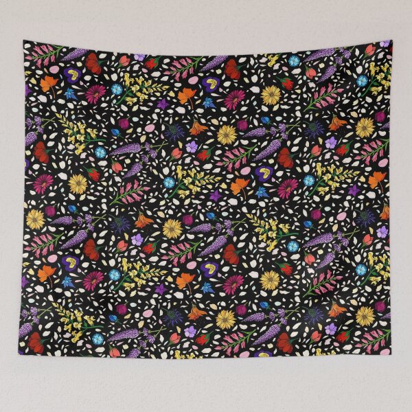 Item preview, Flower Child Pattern (Black) designed and sold by Noelle Blue Moon.