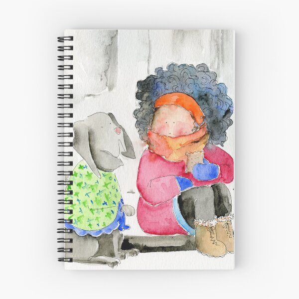 Item preview, Girl and her dog | watercolor illustration designed and sold by alisonsadler.