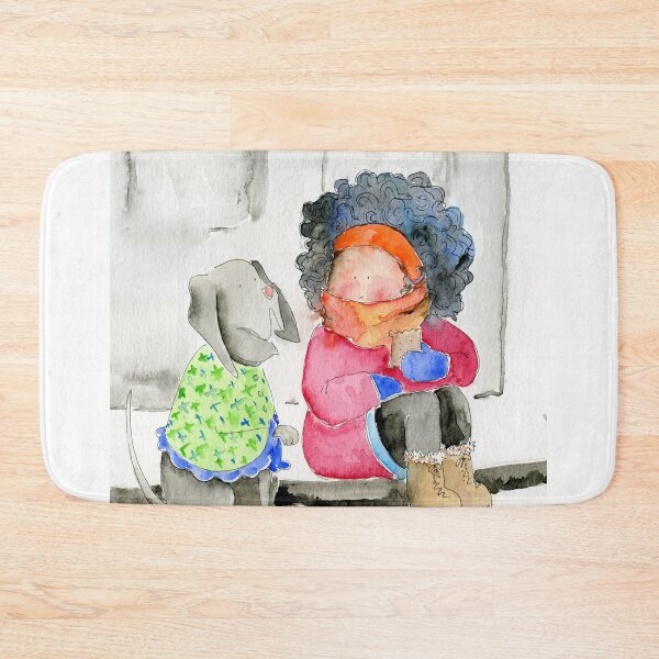 Item preview, Girl and her dog | watercolor illustration designed and sold by alisonsadler.