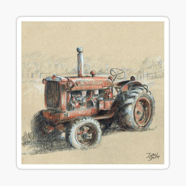 Old farm tractor Sticker